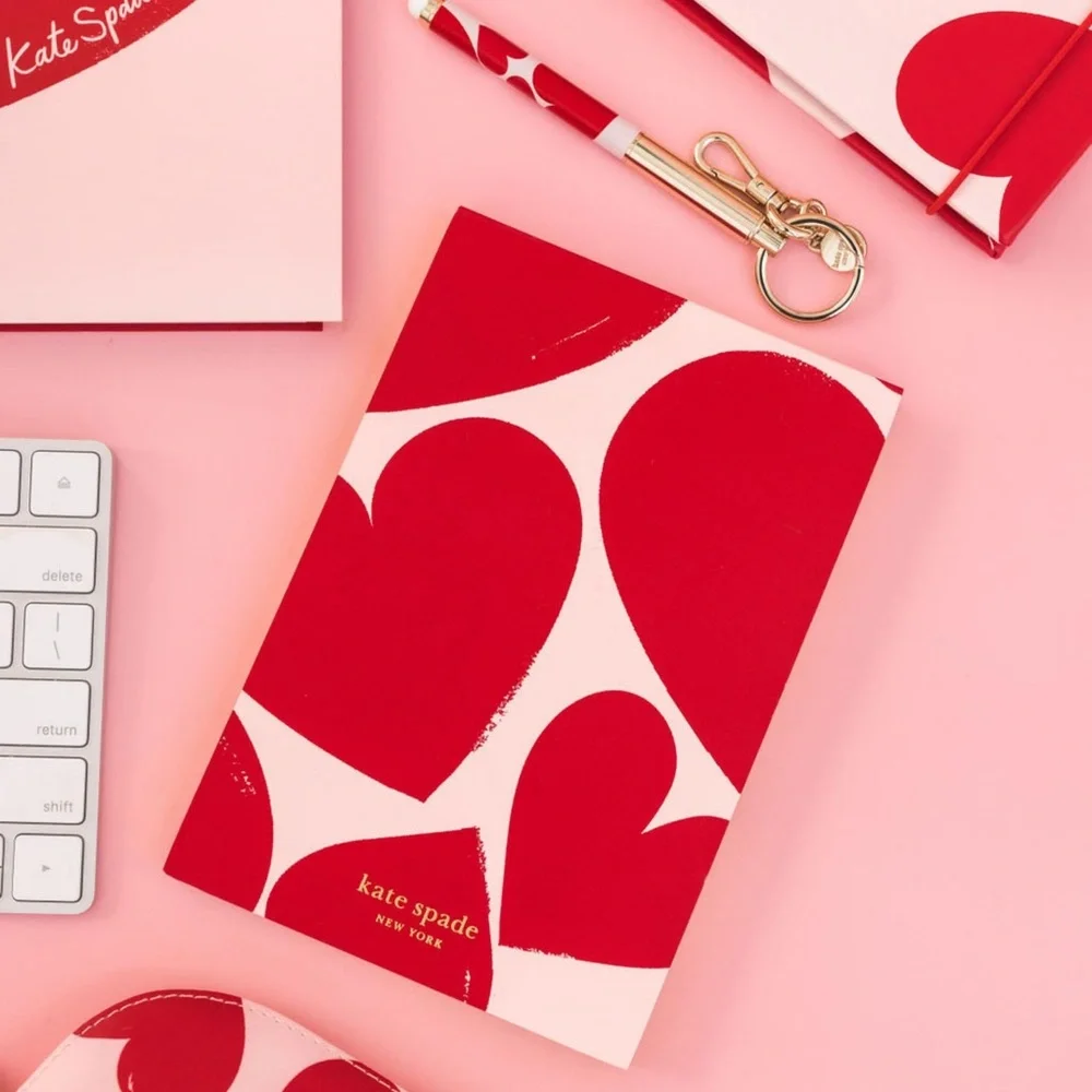 Kate Spade New York Sweet Hearts Take Note Extra Large Notebook in Blush